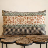 "Meadow Tile" Hand Block Printed Cushion Cover
