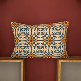 "Verdant Bloom" Embroidered Cushion Cover