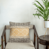 Geometric Hand Block Printed Cushion Cover 16x16 In
