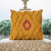 "Desert Bloom" Tufted Cotton Slub Cushion Cover