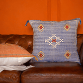 "Indigo Nomad" Embroidered Cushion Cover