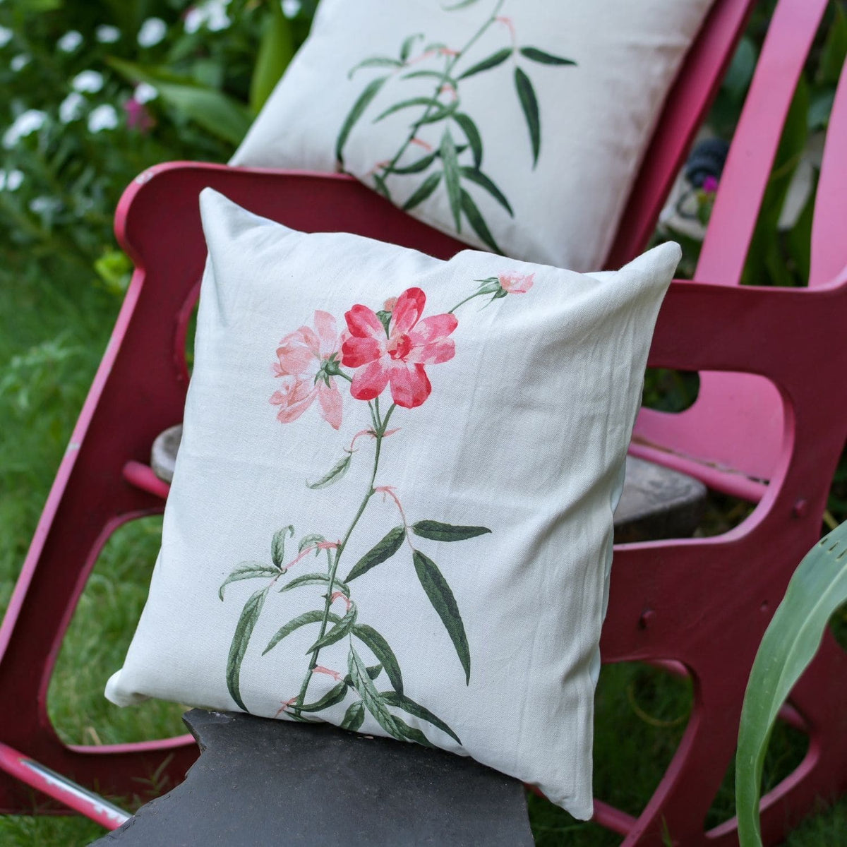 “Garden Whispers” Digital Printed Cushion Cover
