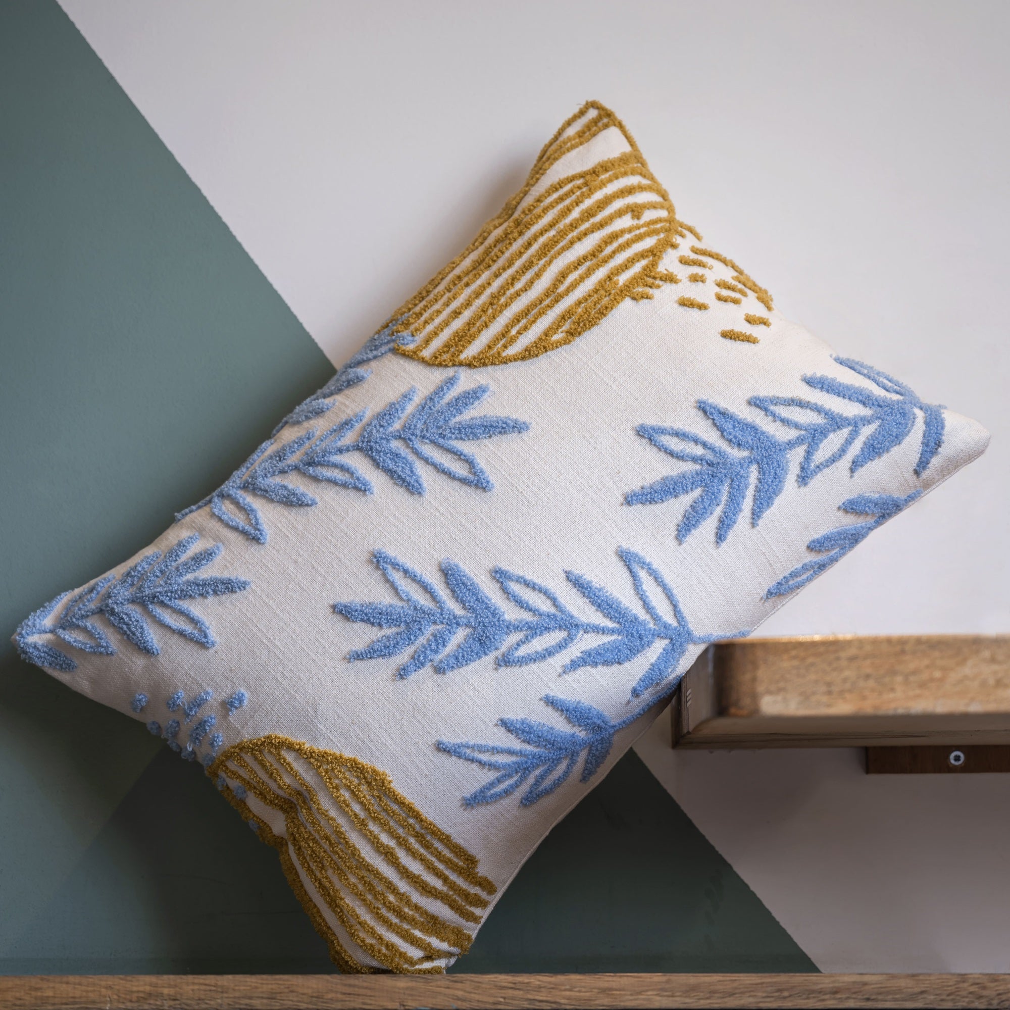 "Golden Fern" Tufted Cushion Cover