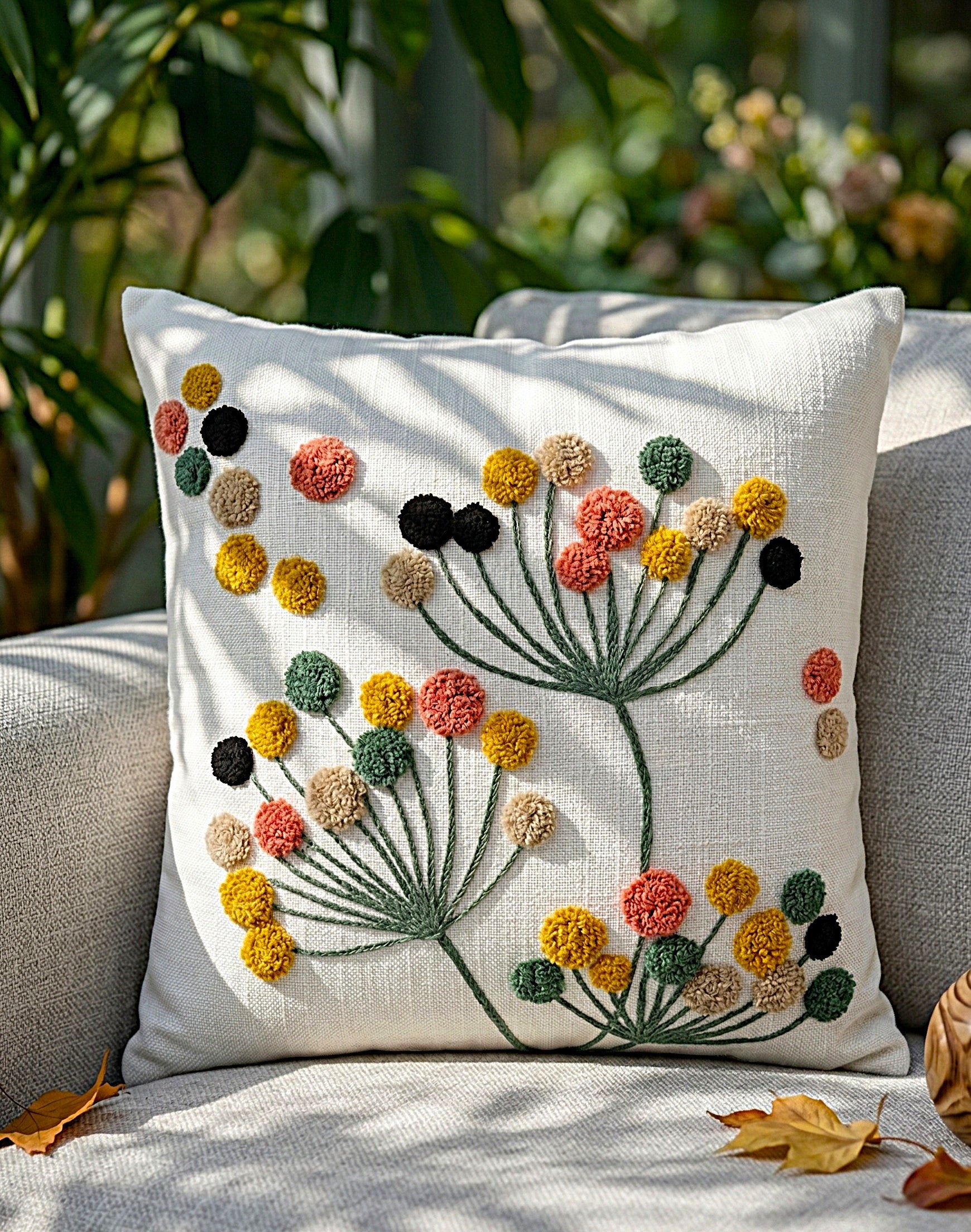 Vibrant Meadow Tufted Pillow Cover – Bohemian Home Decor