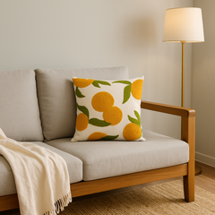 "Citrus Pop!" Punch Needle Cushion Cover
