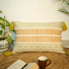 Multicolor Hand Block Printed Decorative Pillow Cover 16x24 In