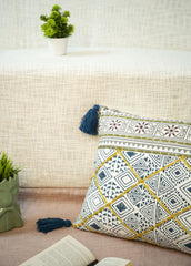 "Terracotta Tapestry" Block Printed Patch Cushion Cover