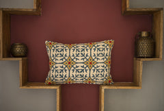 "Verdant Bloom" Embroidered Cushion Cover