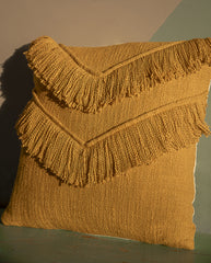 "Sunset Fringe" Cotton Slub Cushion Cover