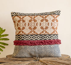 Rustic Hand Block Printed Cotton Cushion Cover