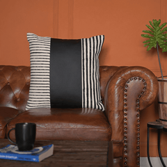 "Urban Lines" Hand Block Printed Cushion Cover