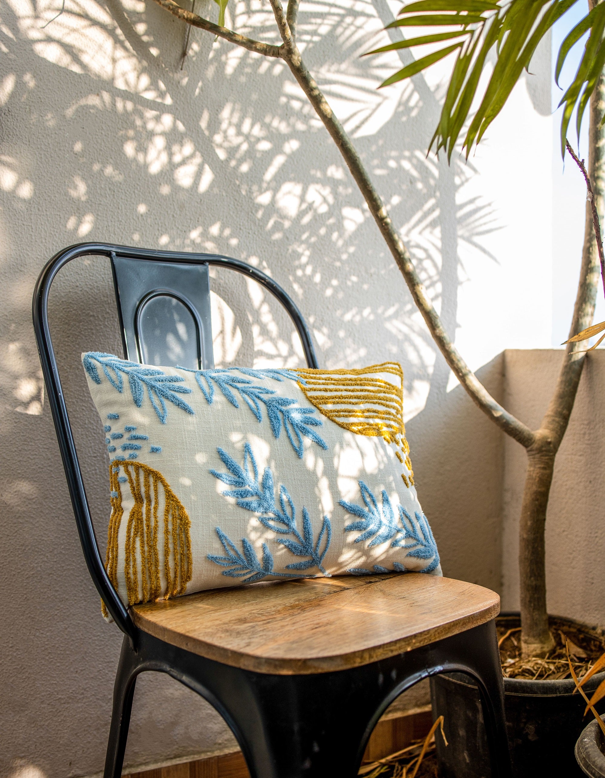 "Golden Fern" Tufted Cushion Cover