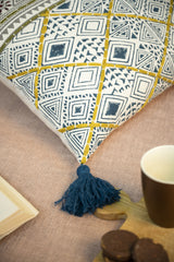 "Terracotta Tapestry" Block Printed Patch Cushion Cover