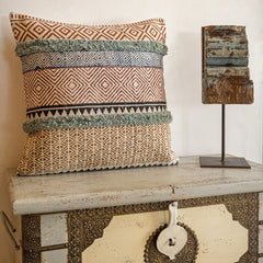 Rustic Color Hand Block Printed Cushion Cover