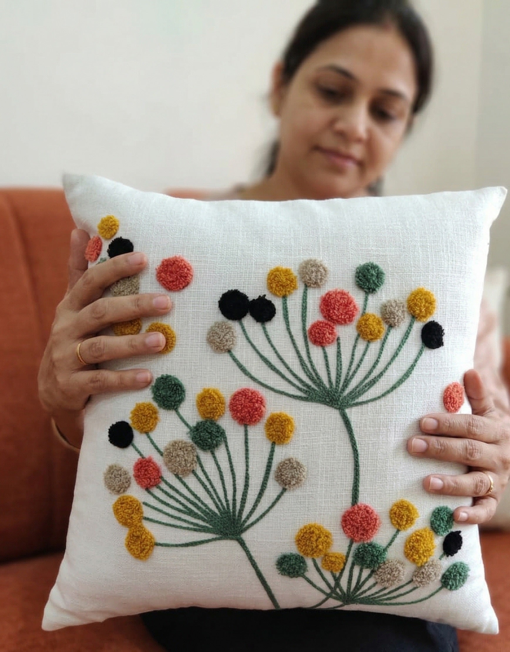 Vibrant Meadow Tufted Pillow Cover – Bohemian Home Decor