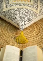 "Golden Lattice" Block Printed Cushion Cover