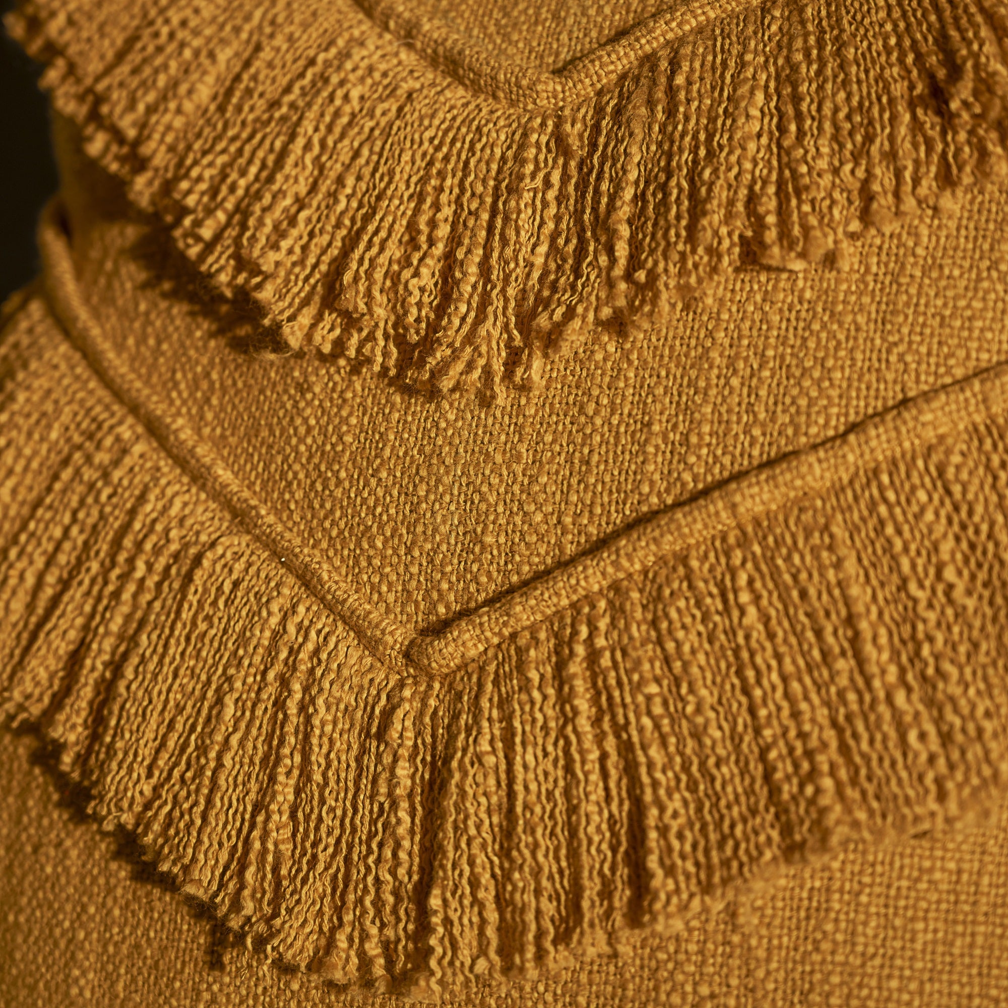 "Sunset Fringe" Cotton Slub Cushion Cover