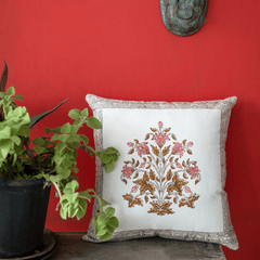"Rosette Grove" Block Printed Cushion Cover