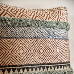 Rustic Color Hand Block Printed Cushion Cover