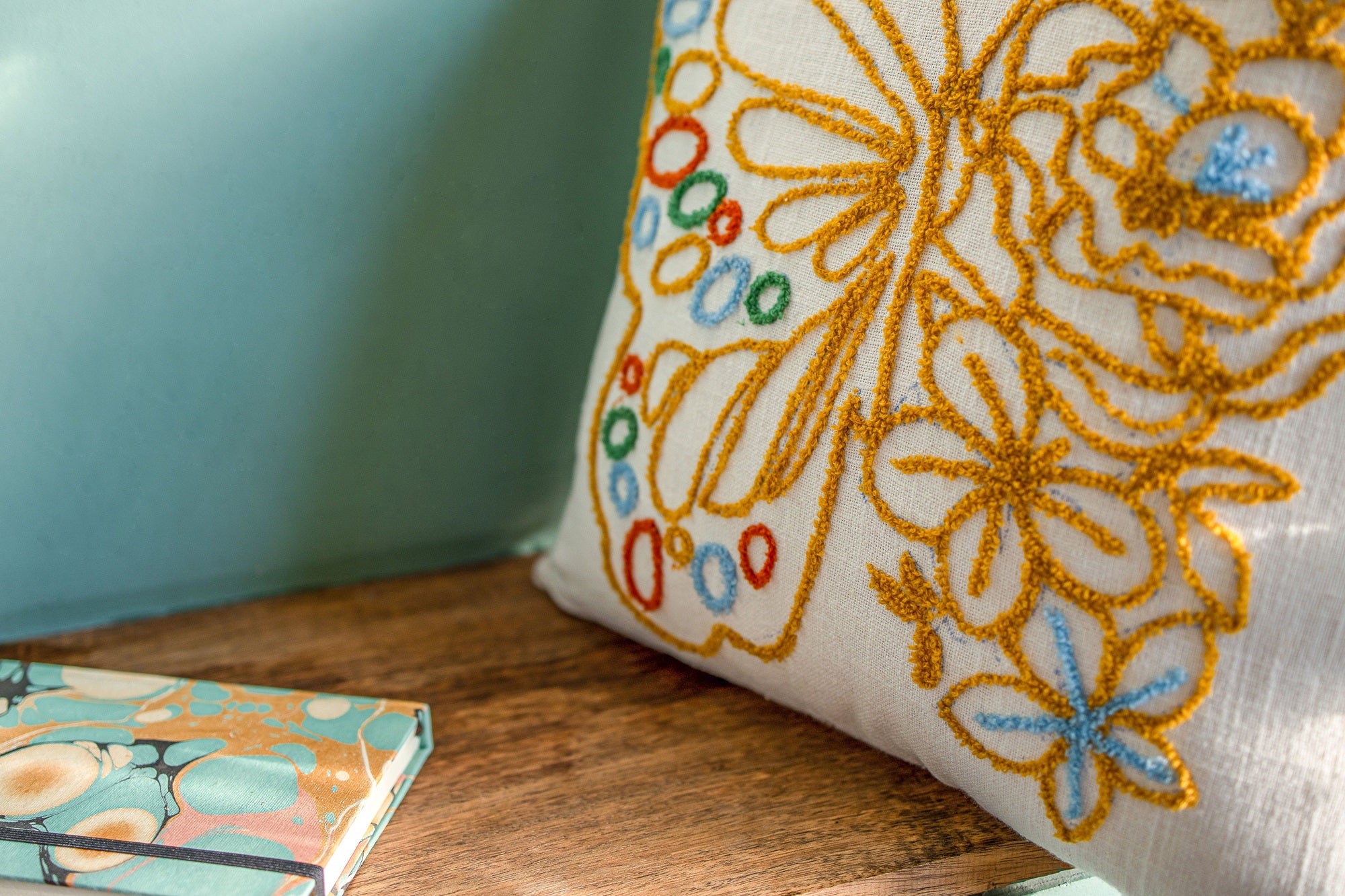 "Butterfly Bloom" Tufted Embroidered Cushion Cover