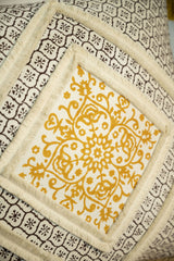 "Golden Lattice" Block Printed Cushion Cover
