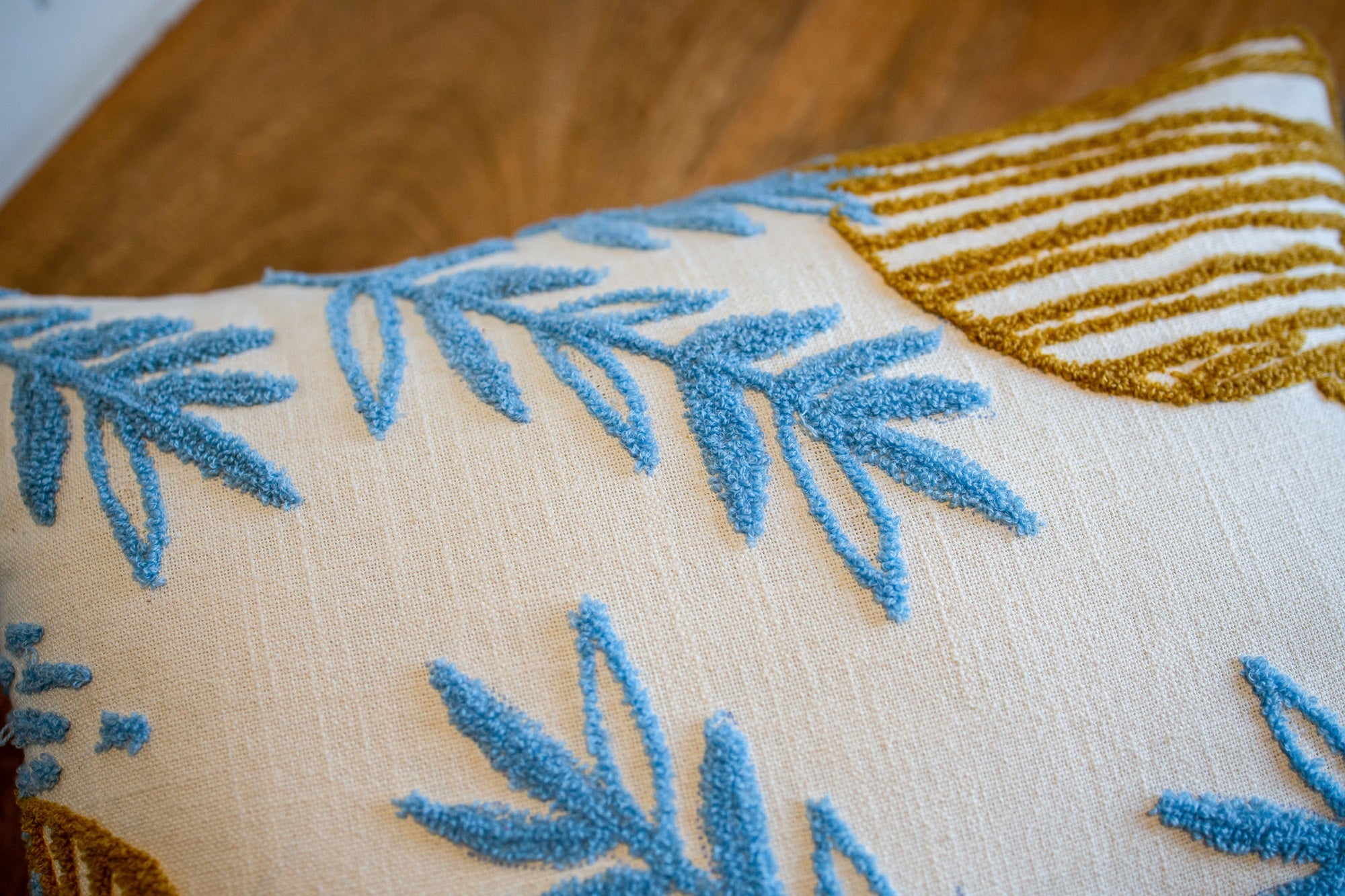 "Golden Fern" Tufted Cushion Cover