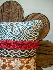 Rustic Hand Block Printed Cotton Cushion Cover