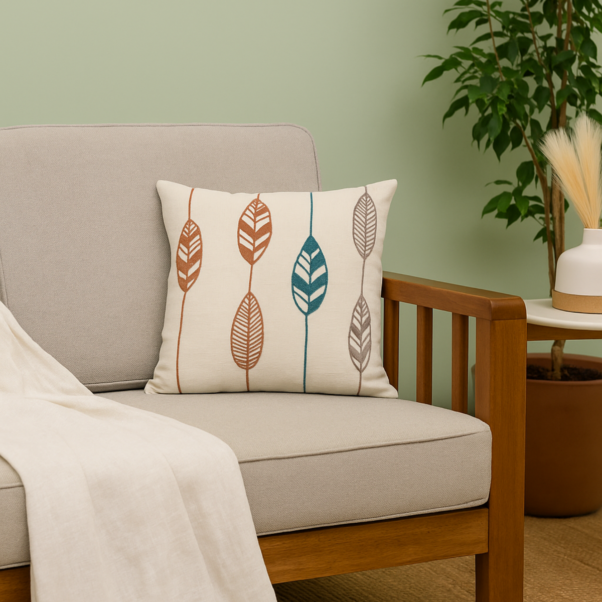 Falling Lines Punch Needle Cushion Cover