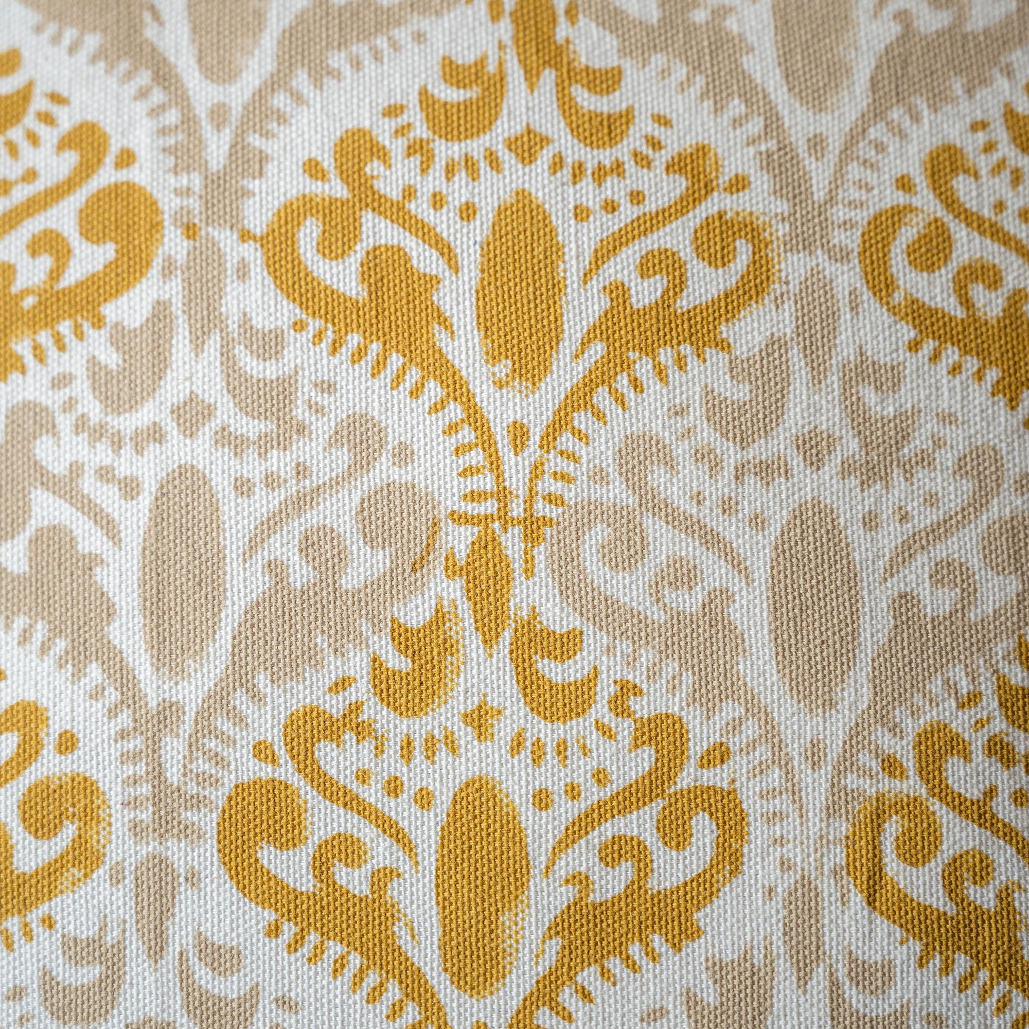"Golden Dusk" Hand Block Printed Cushion Cover