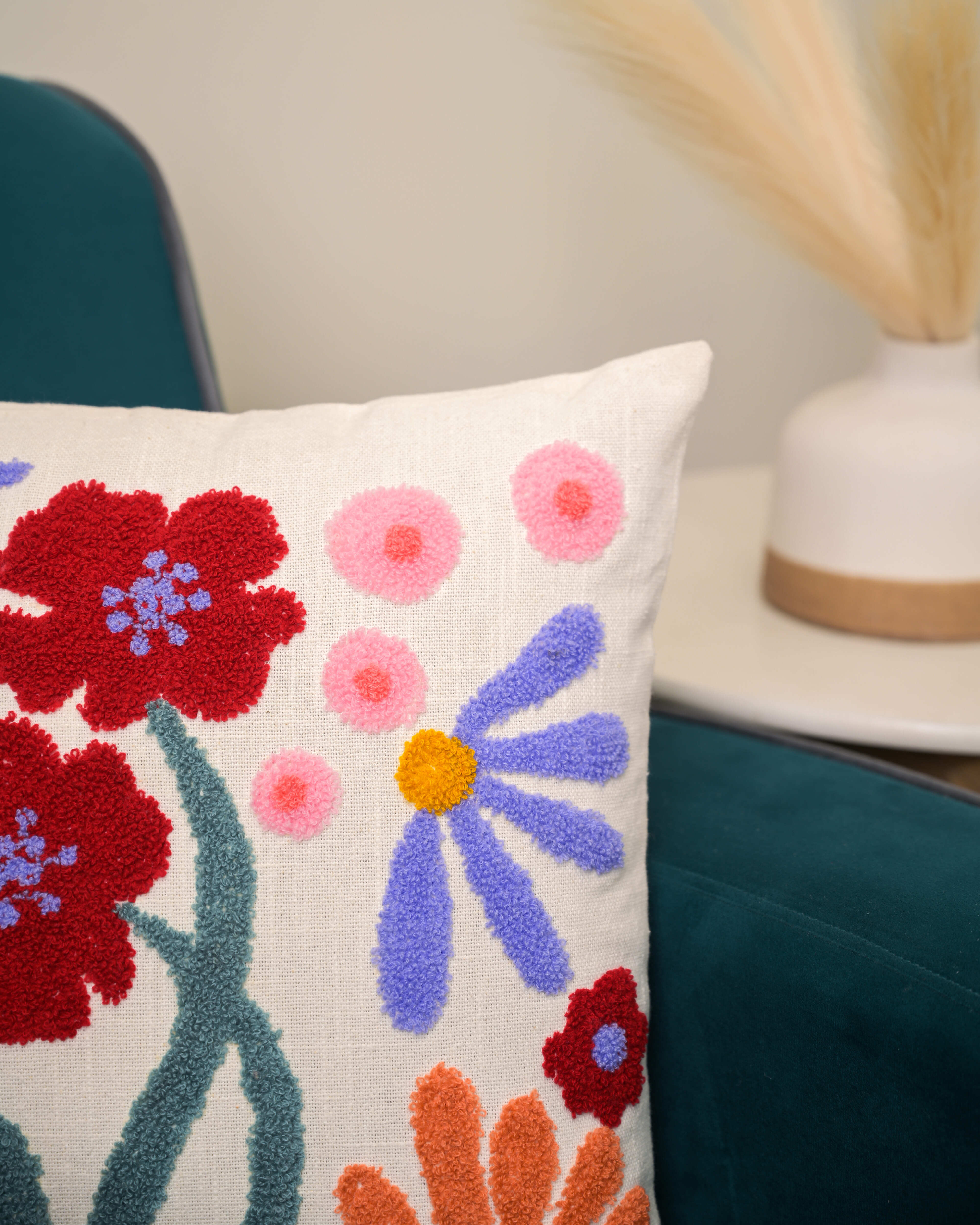 Flower Fest Embroidered Cushion Cover