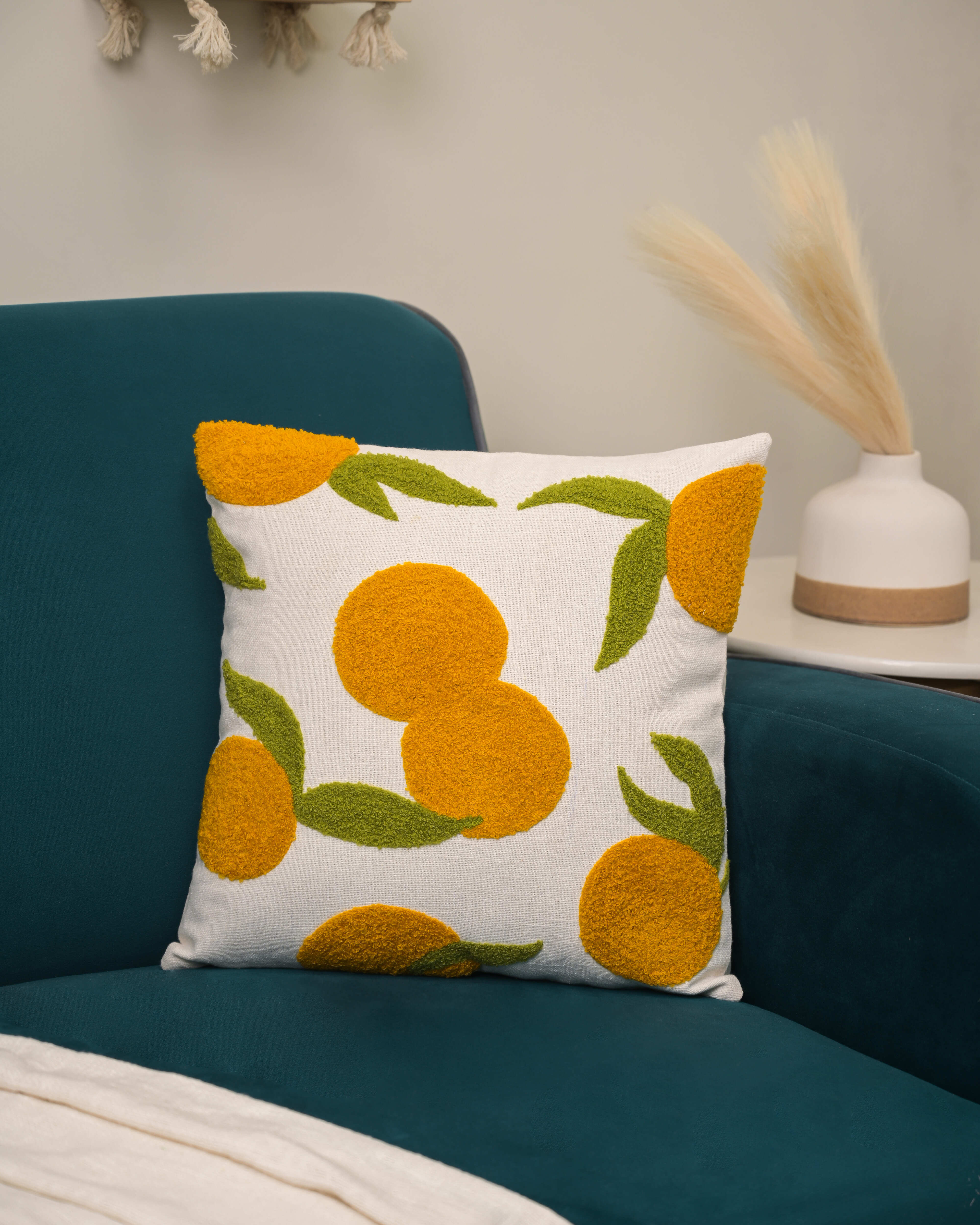 Citrus Pop! Punch Needle Cushion Cover