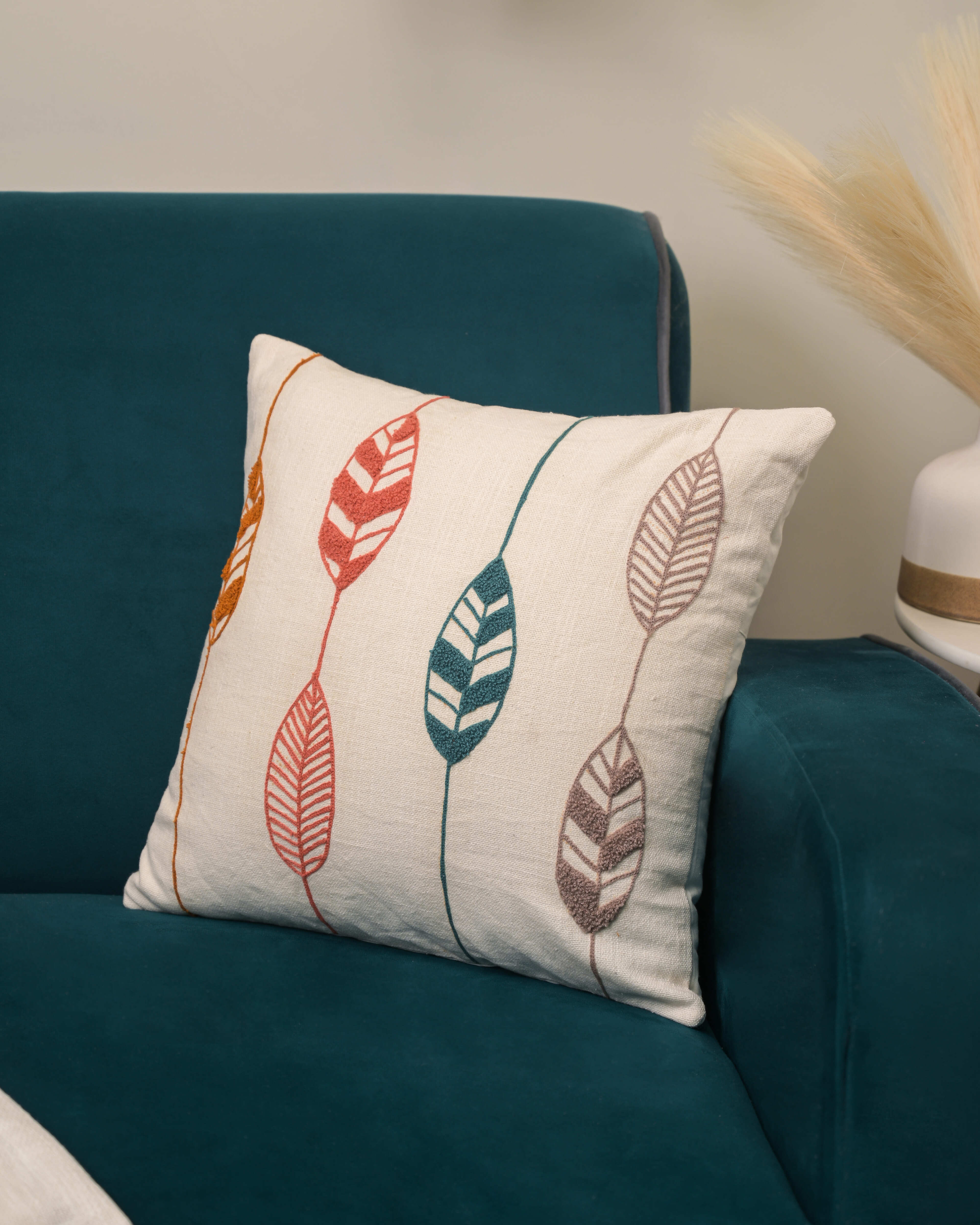 Falling Lines Punch Needle Cushion Cover