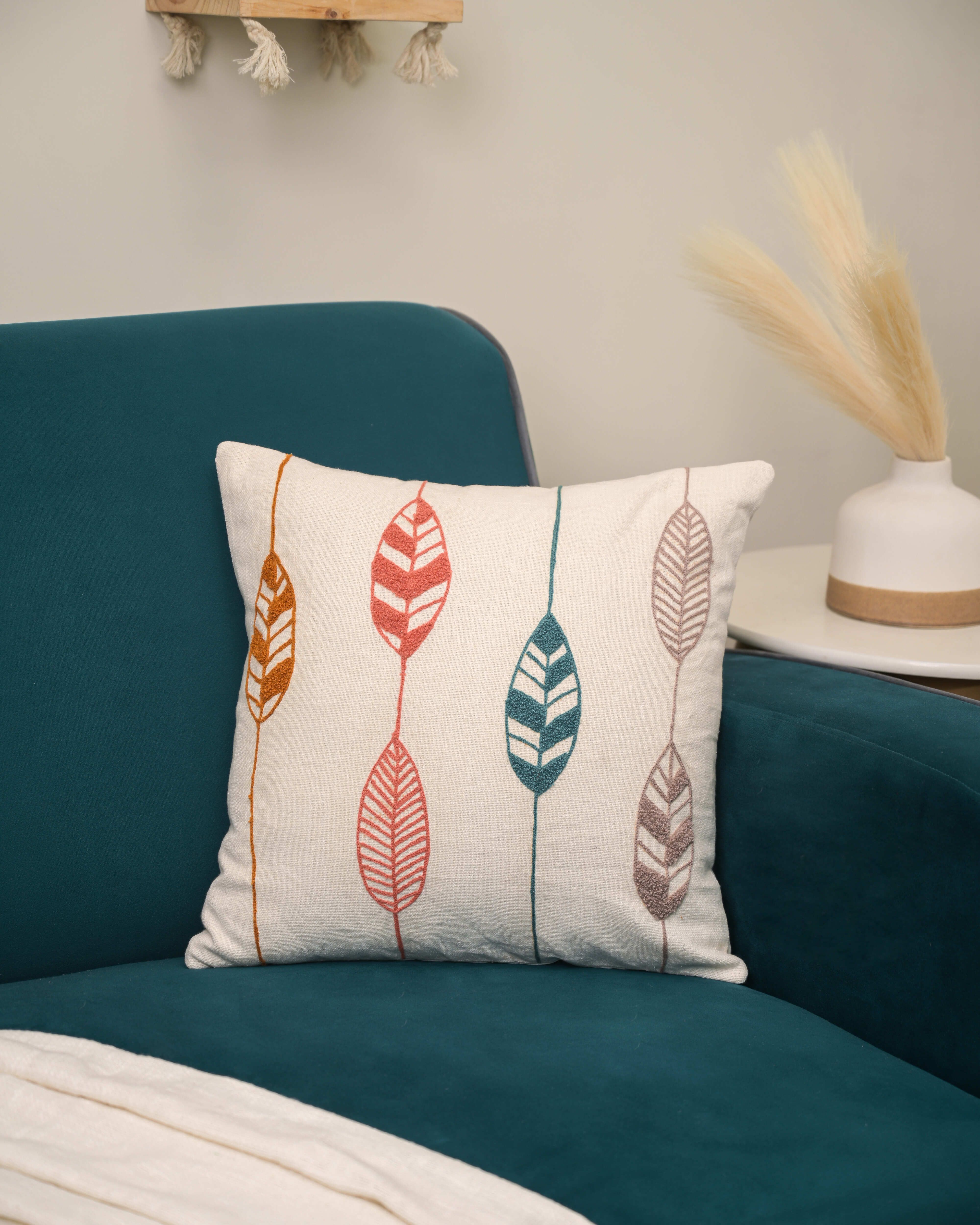 Falling Lines Punch Needle Cushion Cover