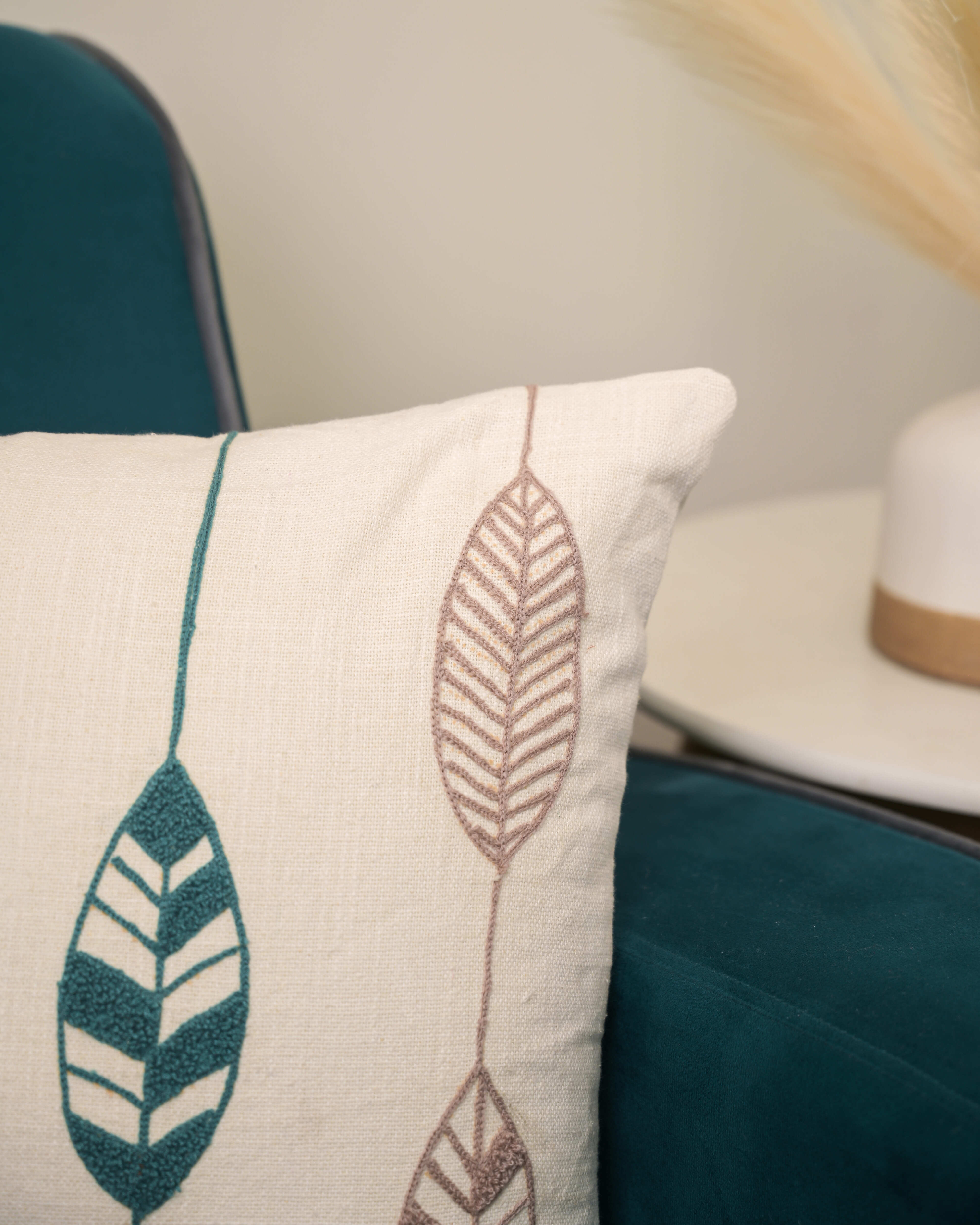 Falling Lines Punch Needle Cushion Cover