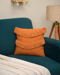 Sunset Fringe Embroidered Cushion Cover