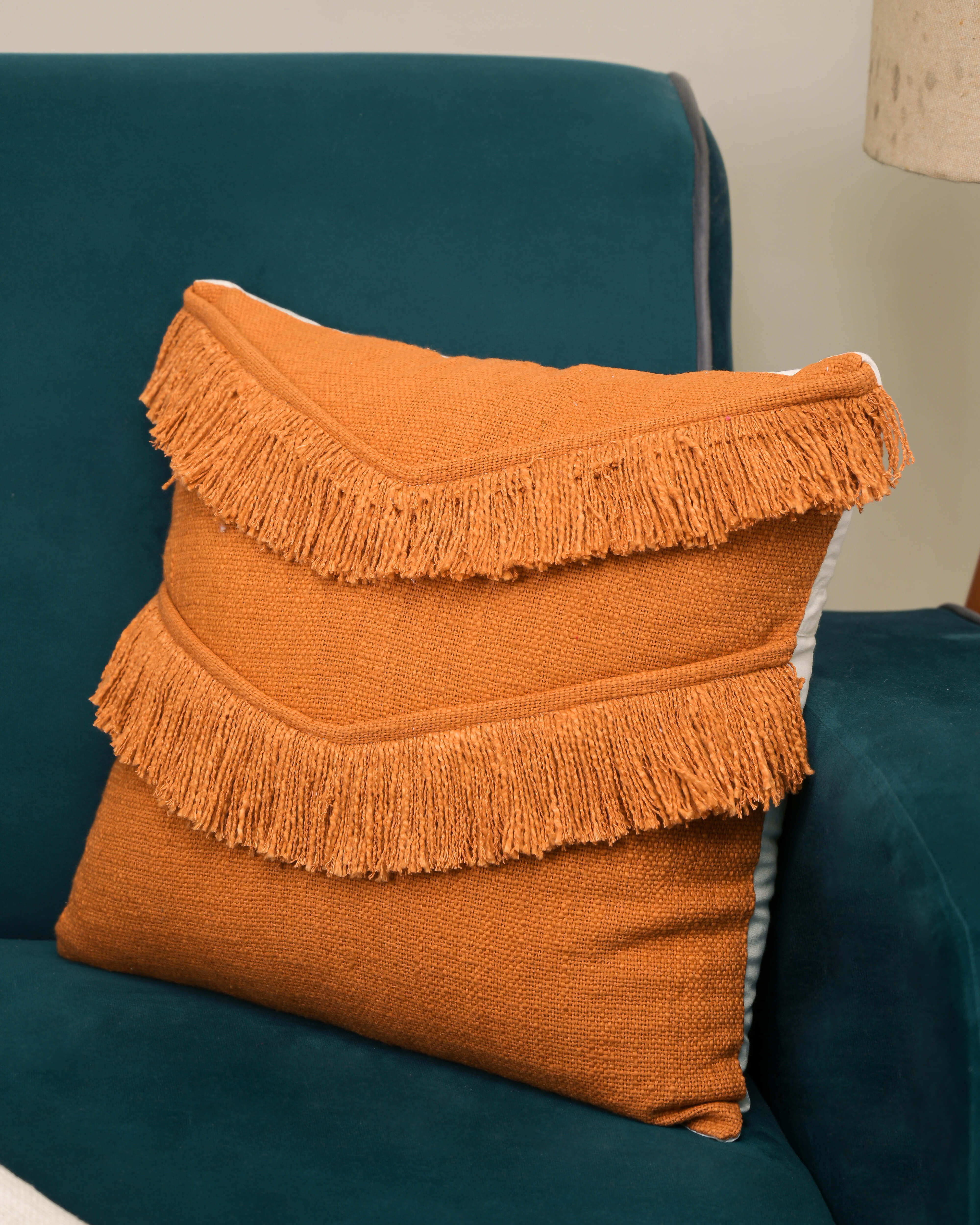 Sunset Fringe Embroidered Cushion Cover