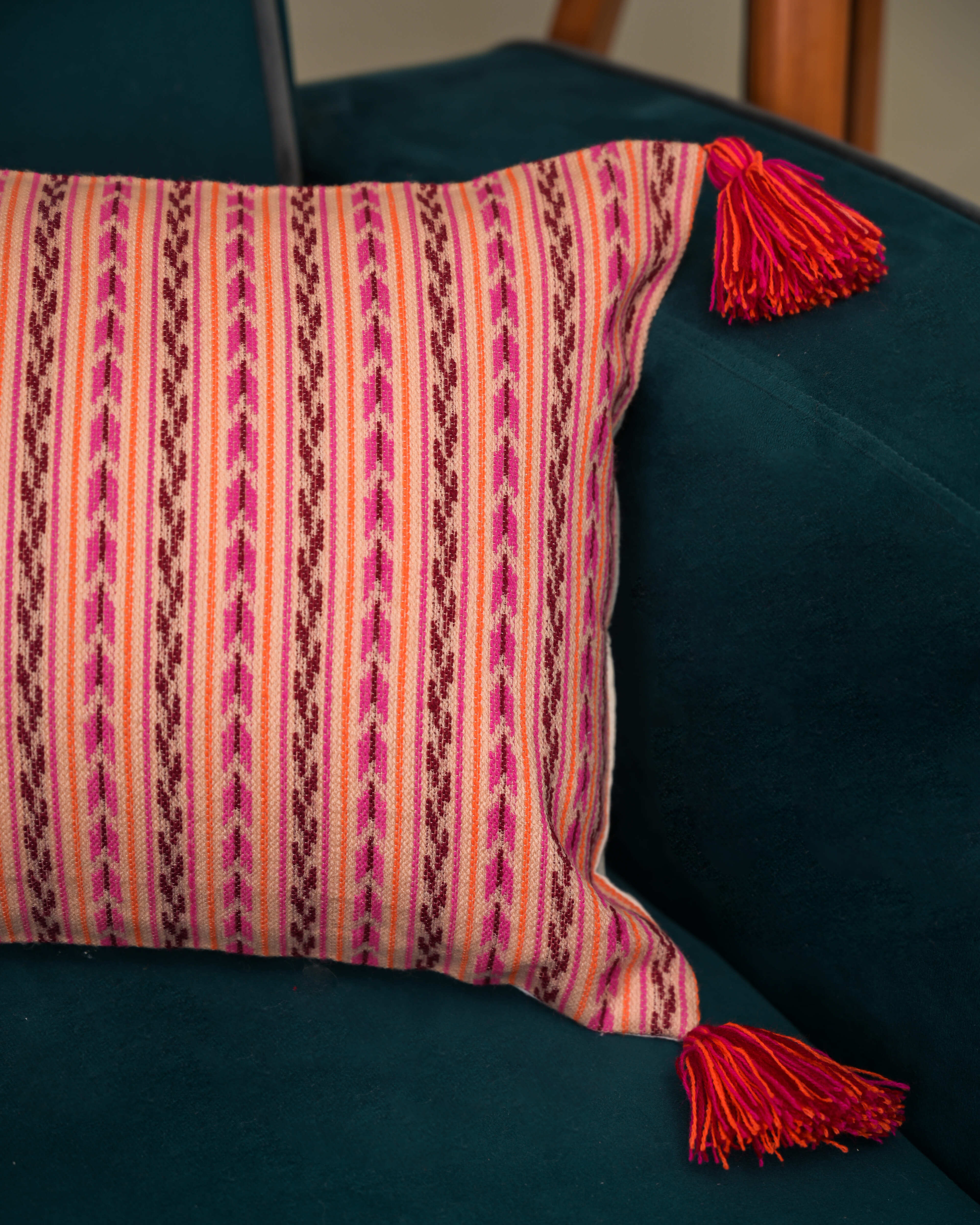 Rani Stripe Tassel Cushion Cover