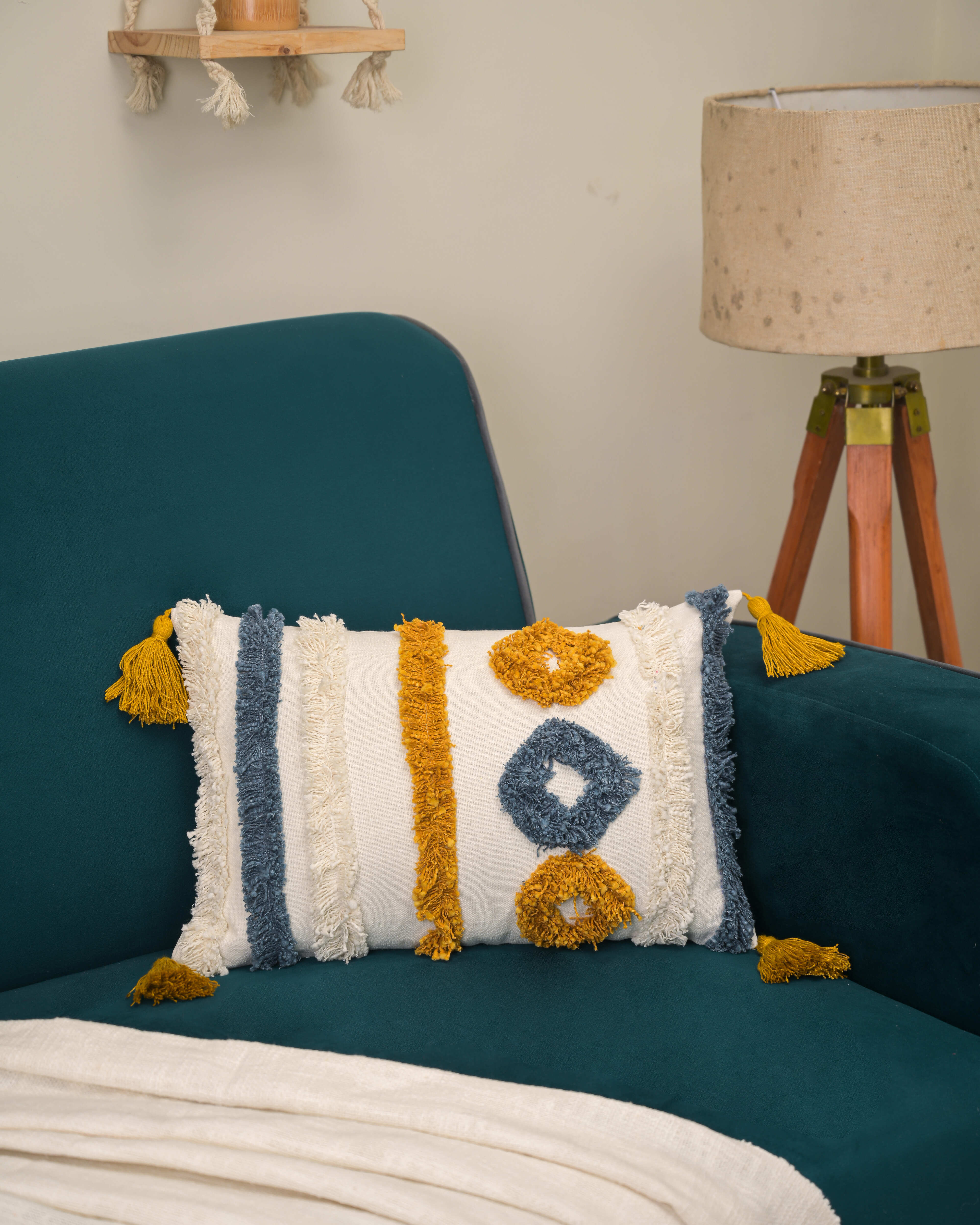 "Tassel Tango" Lumbar Cushion Cover