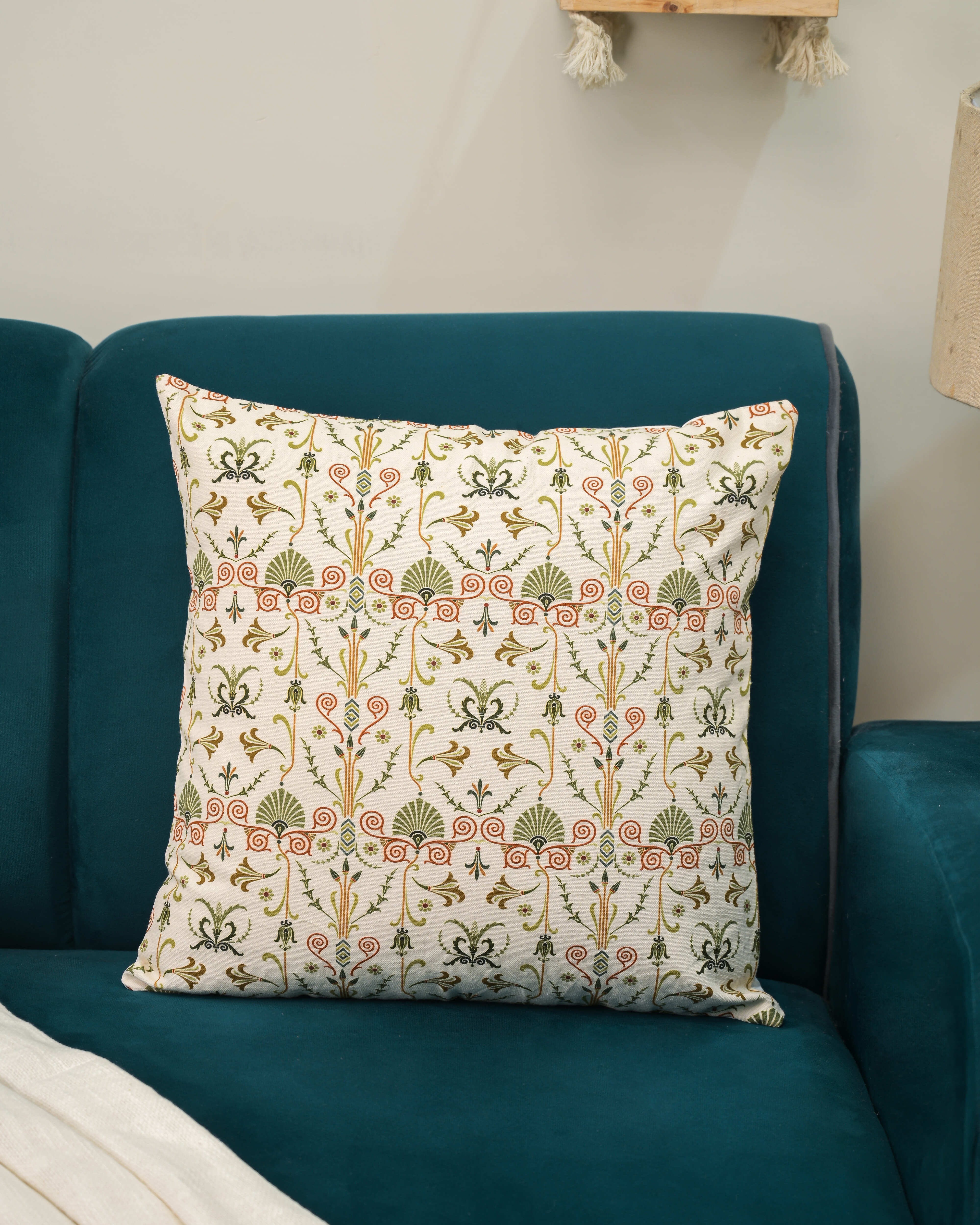 “Heritage Bloom” Printed Cushion Cover