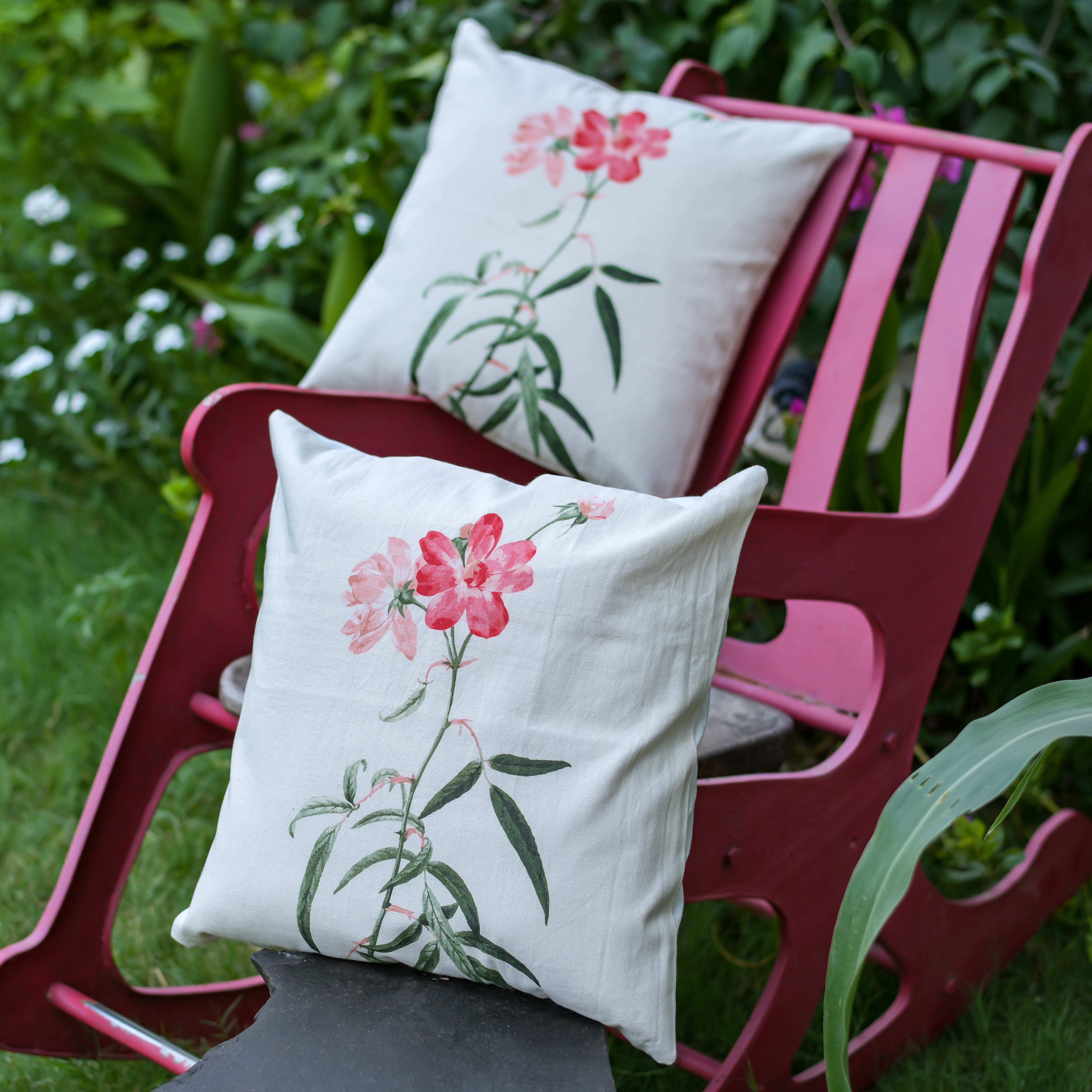 “Garden Whispers” Digital Printed Cushion Cover