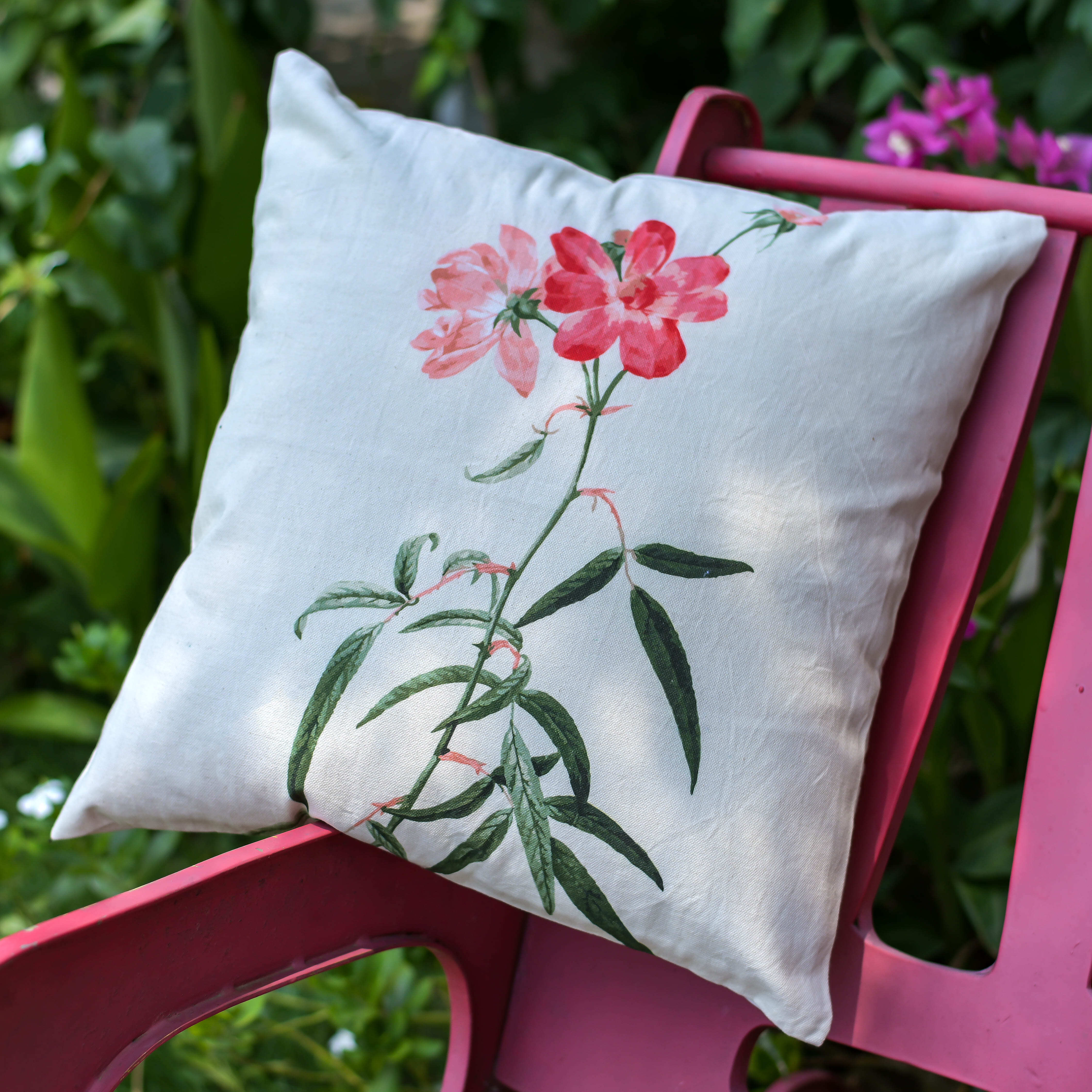 “Garden Whispers” Digital Printed Cushion Cover