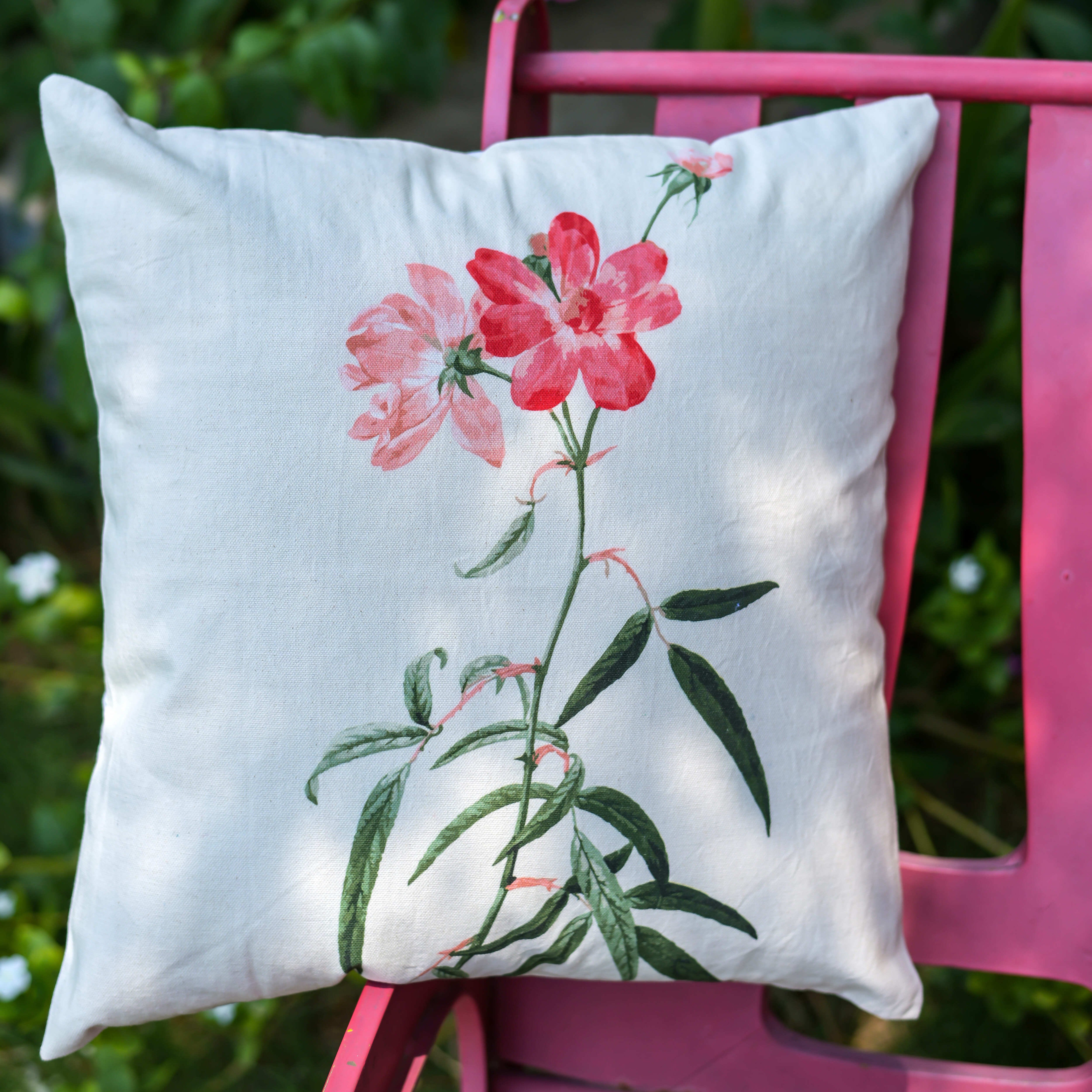 “Garden Whispers” Digital Printed Cushion Cover