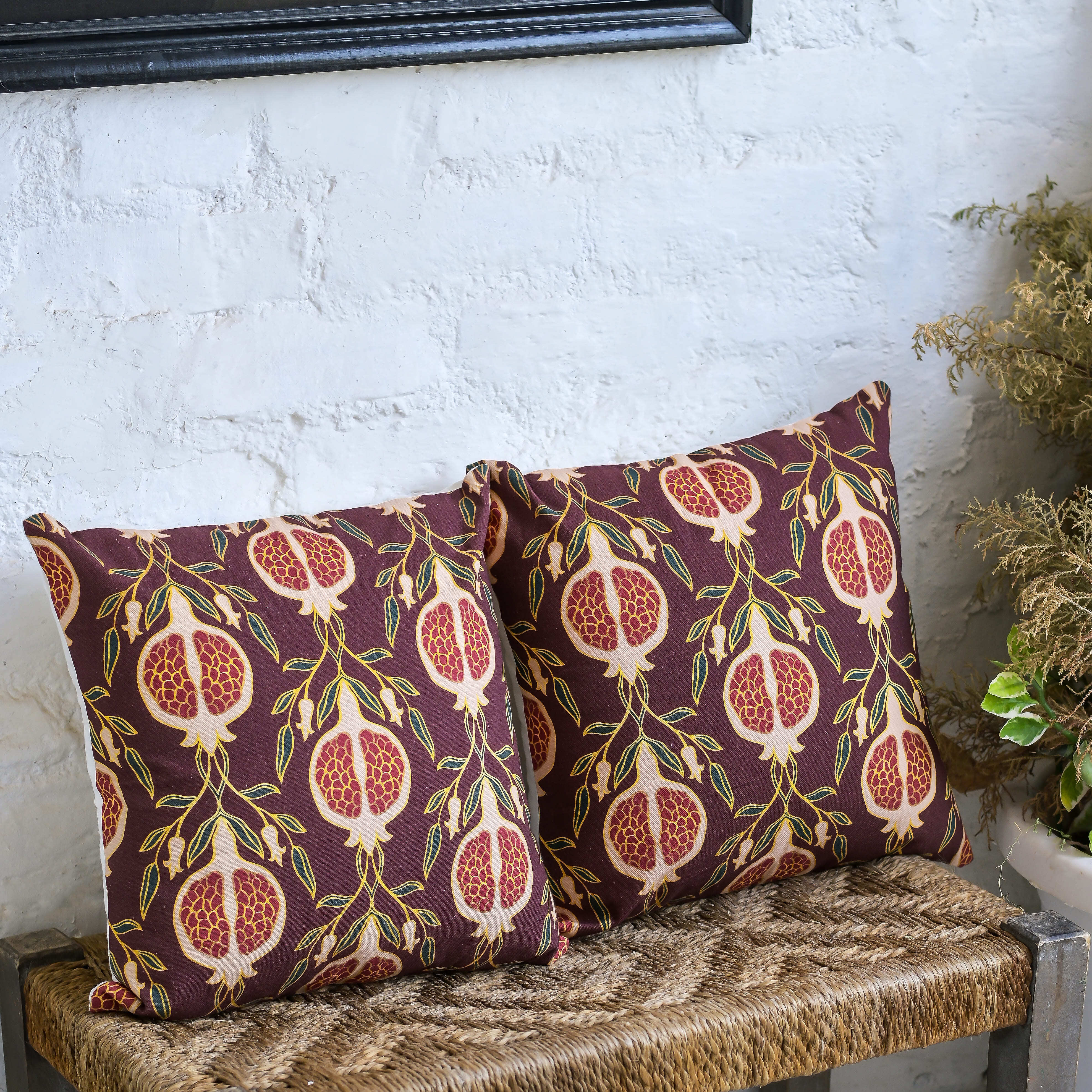 "Pomegranate Song" Digitally Printed Cushion Cover