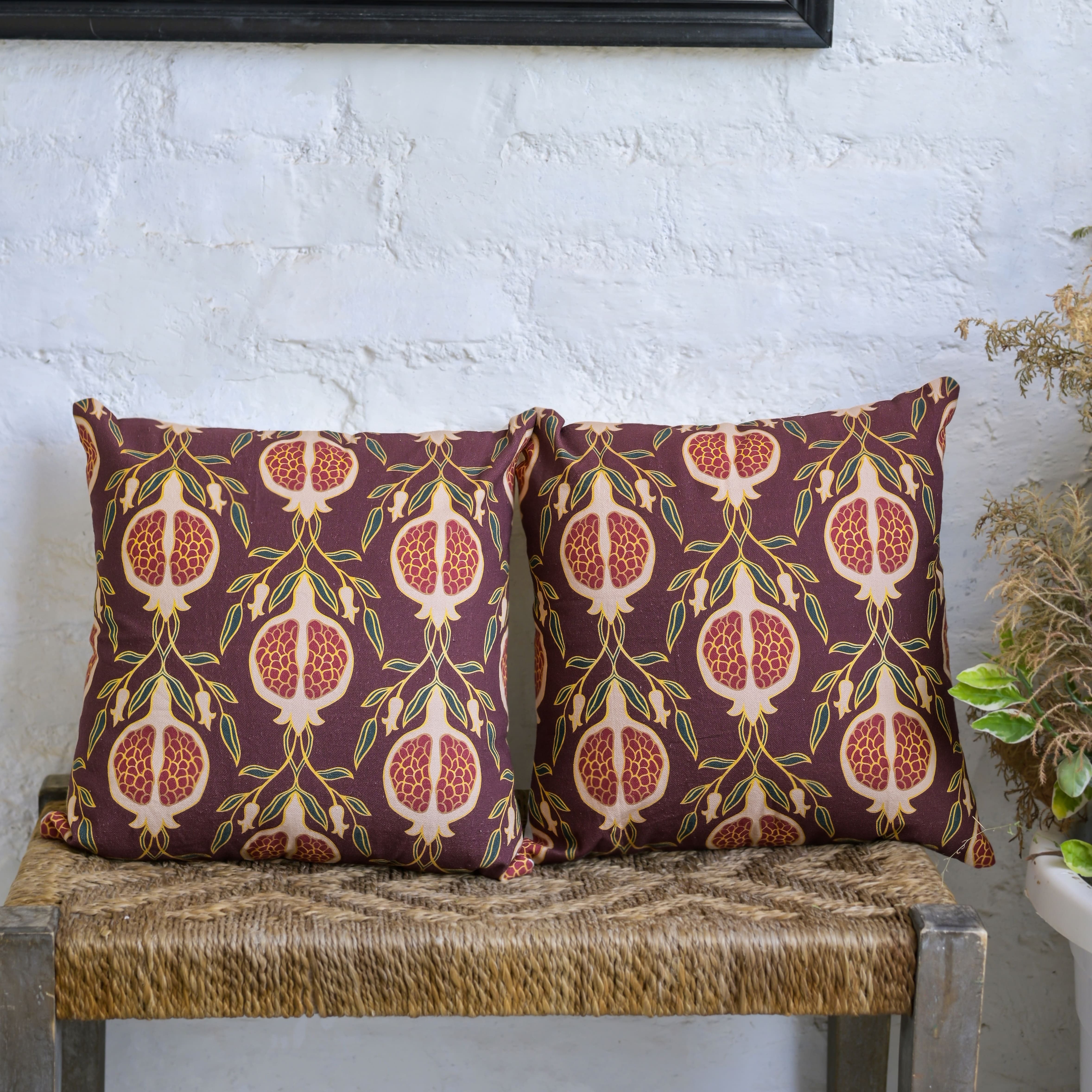 "Pomegranate Song" Digitally Printed Cushion Cover