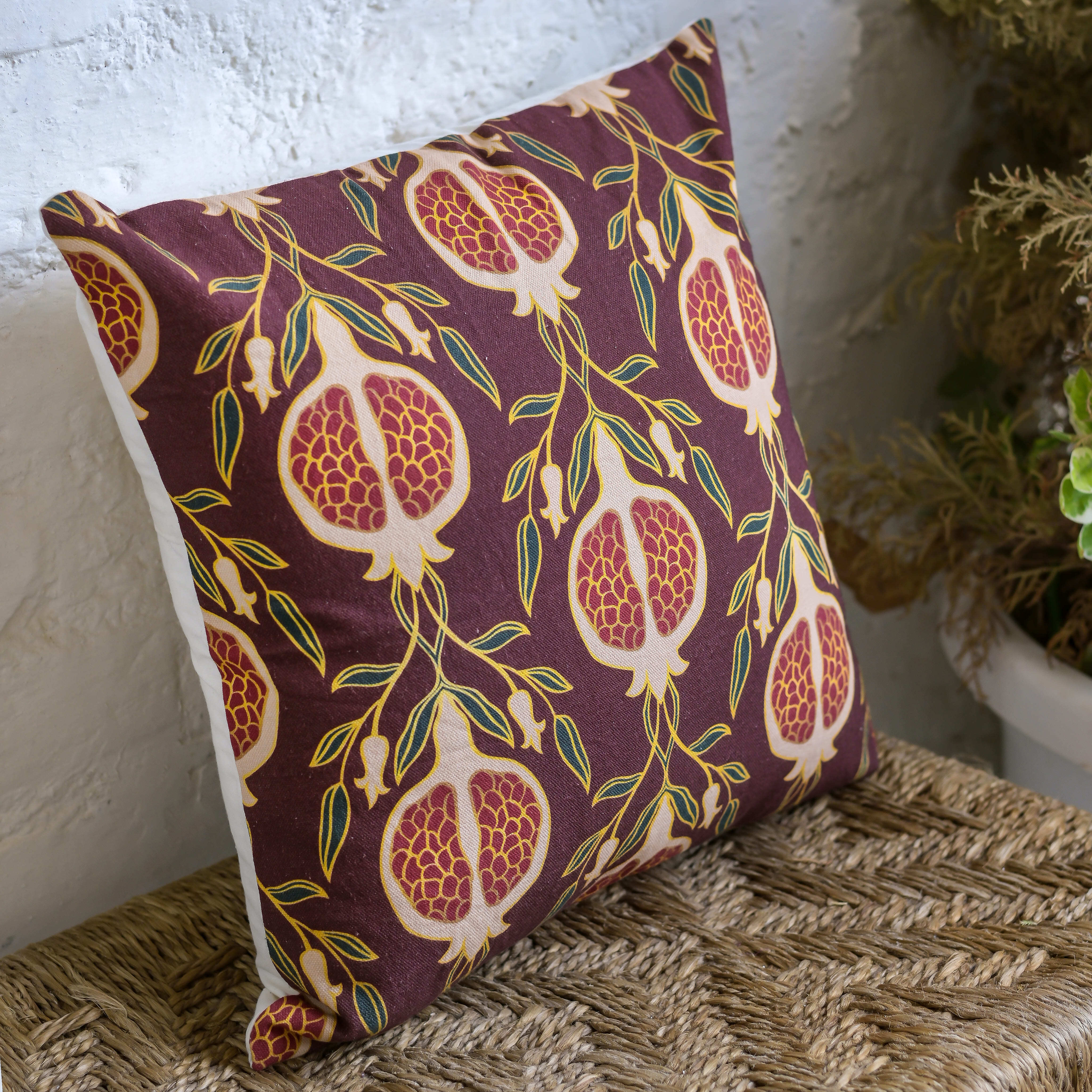 "Pomegranate Song" Digitally Printed Cushion Cover