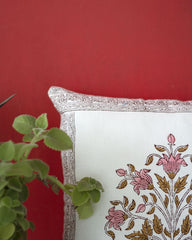 "Rosette Grove" Block Printed Cushion Cover
