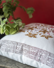 "Rosette Grove" Block Printed Cushion Cover
