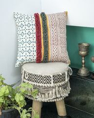"Tribal Weave" Block Printed Cotton Cushion Cover