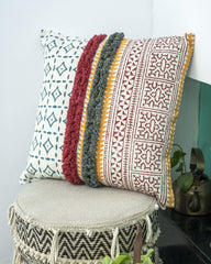 "Tribal Weave" Block Printed Cotton Cushion Cover