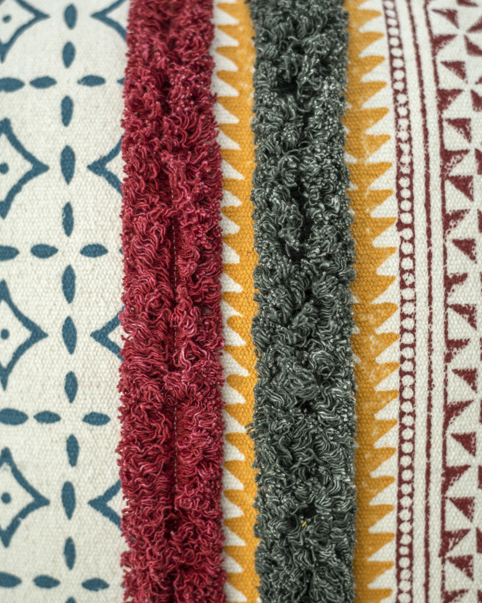 "Tribal Weave" Block Printed Cotton Cushion Cover